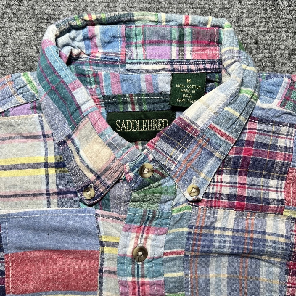 Saddlebred Multicolor Cotton Patchwork Madras Pla… - image 3